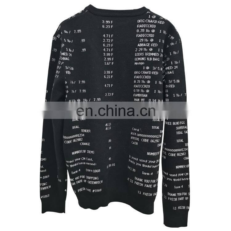 DiZNEW Wholesale Cotton Jacquard Knitted Pullover Sweater Men