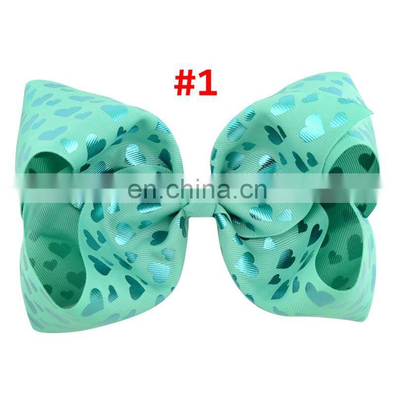 8 Inch Girls Bronzing Barrettes Kids gold-stamped hairpins unicorn love heart hair clips 8 styles baby headband