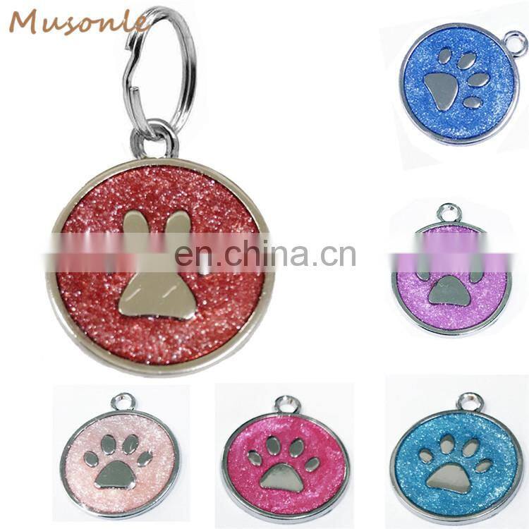 Decorative dog collar accessories paw print charm dog