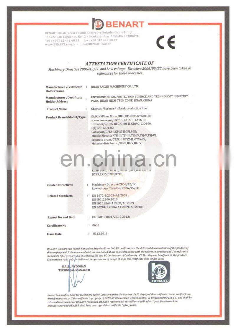 kurkure/ fried cheetos processing line