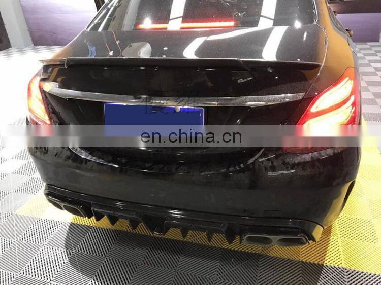 C63 w205 brabas carbon finber parts full set with carbon finber front lip diffuser and muffler tips and carbon rear wing