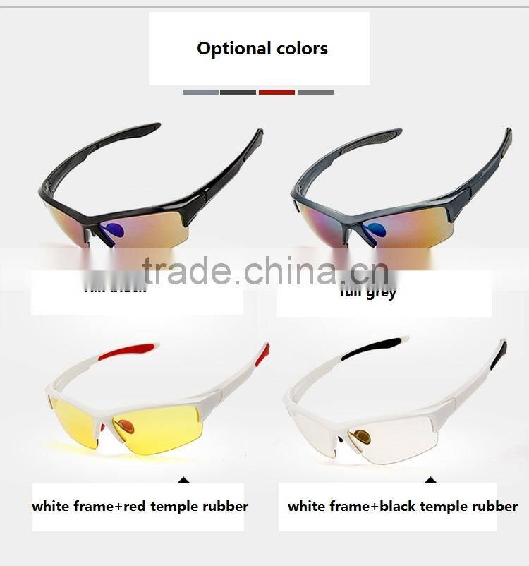 2015 Hot popular sunglasses set black frame rainbow lens anti-UV400 outdoor sports glasses with 4 extra lenses