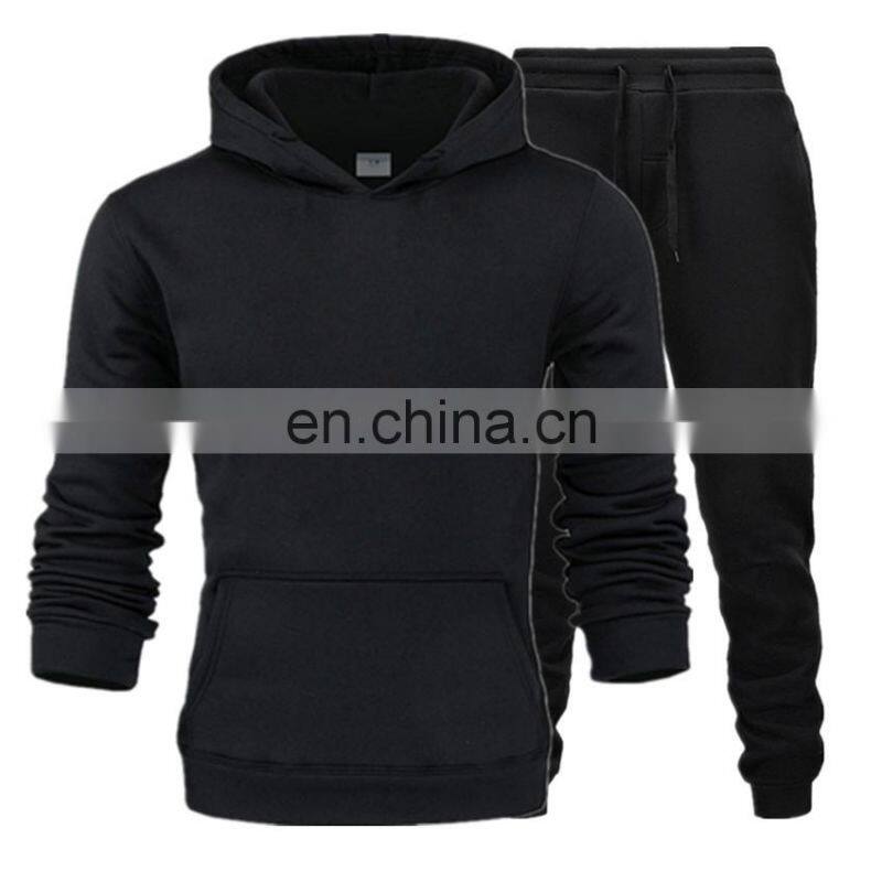 Men's and women's sweater sports hoodie plus size training fitness jogging suit 2-piece custom printing