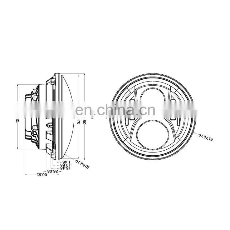 shanghai sanfu led front headlight head lamp for jeep jk 07-17 year