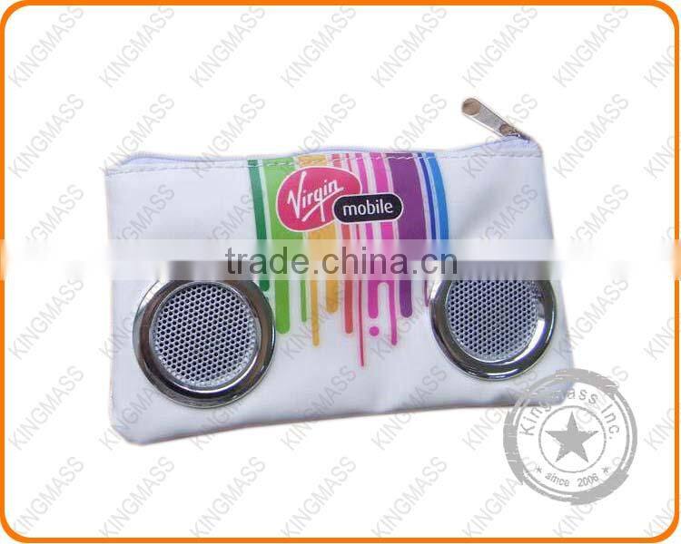 Hot sale printed PU leather pencil bag speakers portable speakers