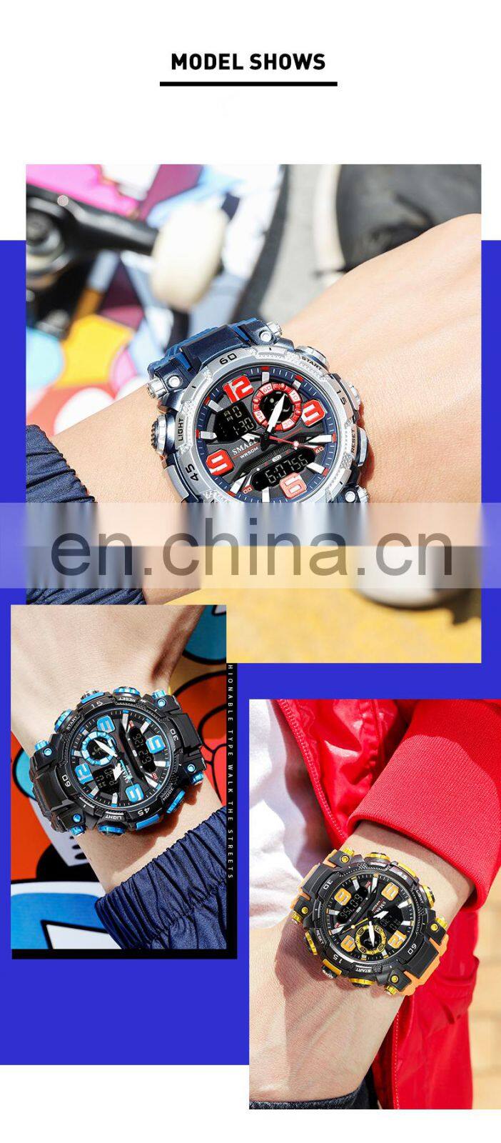 SMAEL1921 Quartz Watch Men Watch Waterproof Stopwatch LED Watches Male Clock Sport Men Digital Wristwatch