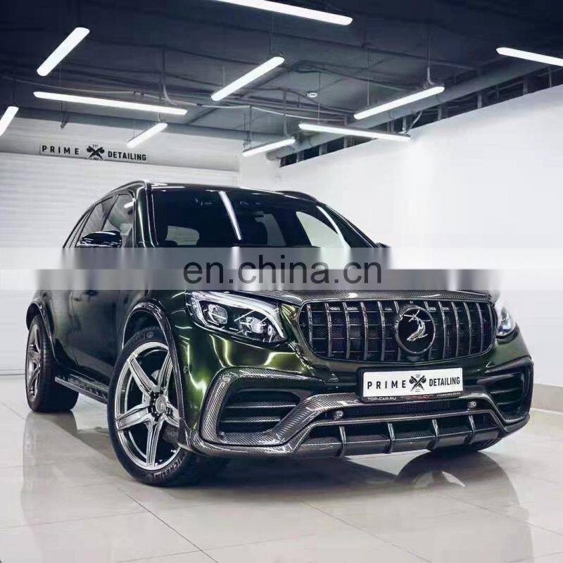 Runde Carbon Fiber Material For Mercedes-Benz GLC63 SUV TOPCAR Style Body Kit Front Lip Rear Lip Exhaust Wind Knife