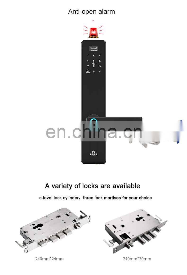 High Security Fingerprint Open Smart Door Lock With Automatic Alarms for wooden door anti - theft door