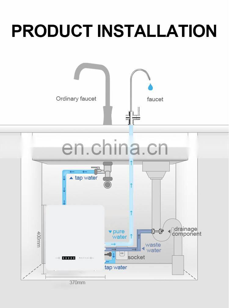NOBANA 400 GPD Big Flow under sink tankless reverse osmosis system water purifier for home use