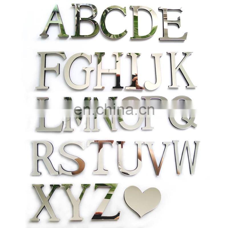 English letters Acrylic Mirror 3D DIY wall stickers home Modern personality Home English Sticker
