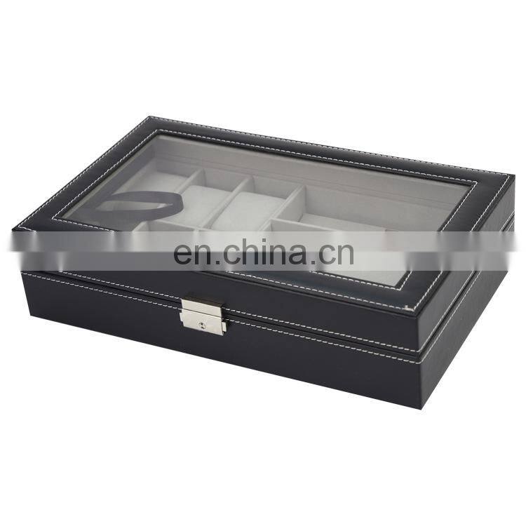Multi-grids PU Leather Watch Storage Box Glasses Organizer Jewelry Bracelet Case Display Holder