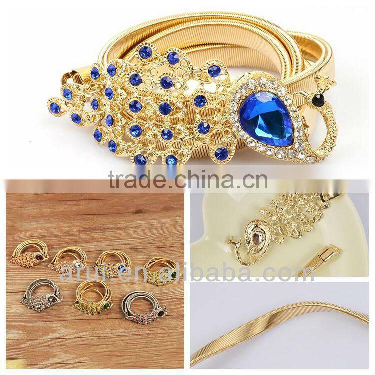 alibaba china blue sapphire feather peacock charm waist chain gold jewelry online