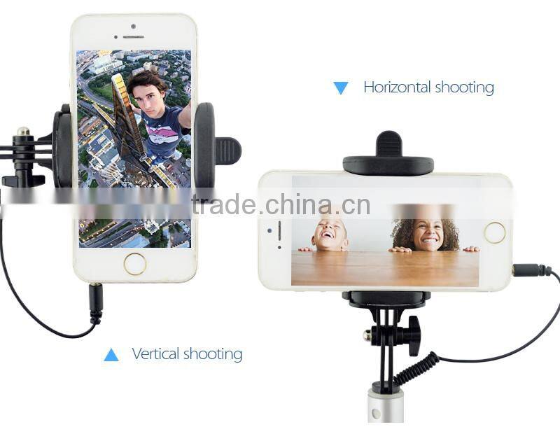 Top selling gadgets retractable wired handle monopod