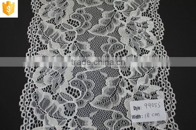 pretty design stretch lady lace fabric,fancy flower elastic lace fabric