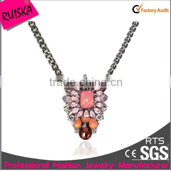 Colorful Costume Jewelry,Rhinestone Fashion Necklace, 2015 Pendant Necklace
