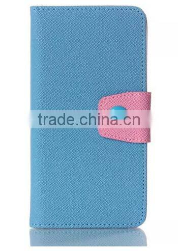 Color blocking flip leather case cover for htc sensation