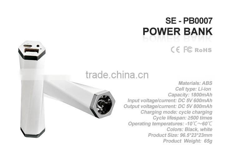 Portable Charger Power Bank with Smart LED light and 1800mAh capacity