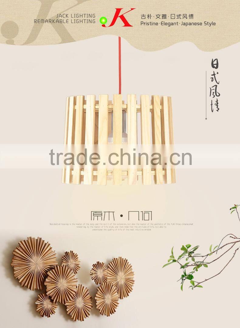 Wooden LED pendant light JK-8005B-06 Hanging Pendant Lamp Wooden Modern Style