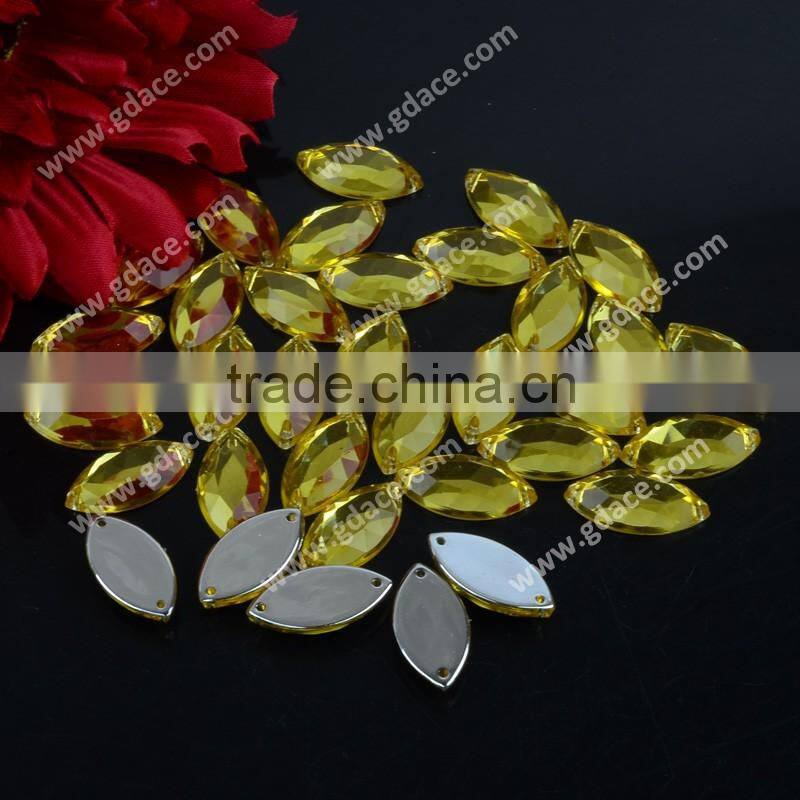 Horse eye Flat back acrylic Sew-on Stone, Sew on Acrylic Rhinestone , Sew On Stone