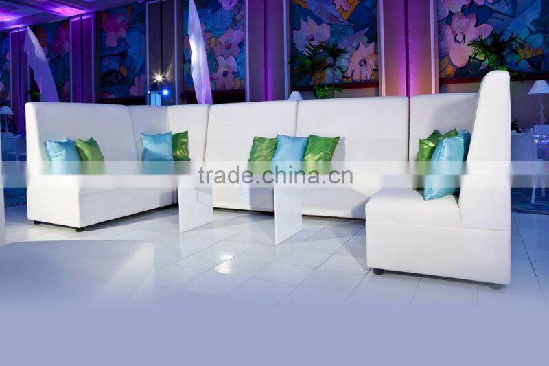 White carving frame fabric cover eventing sofa XW1027