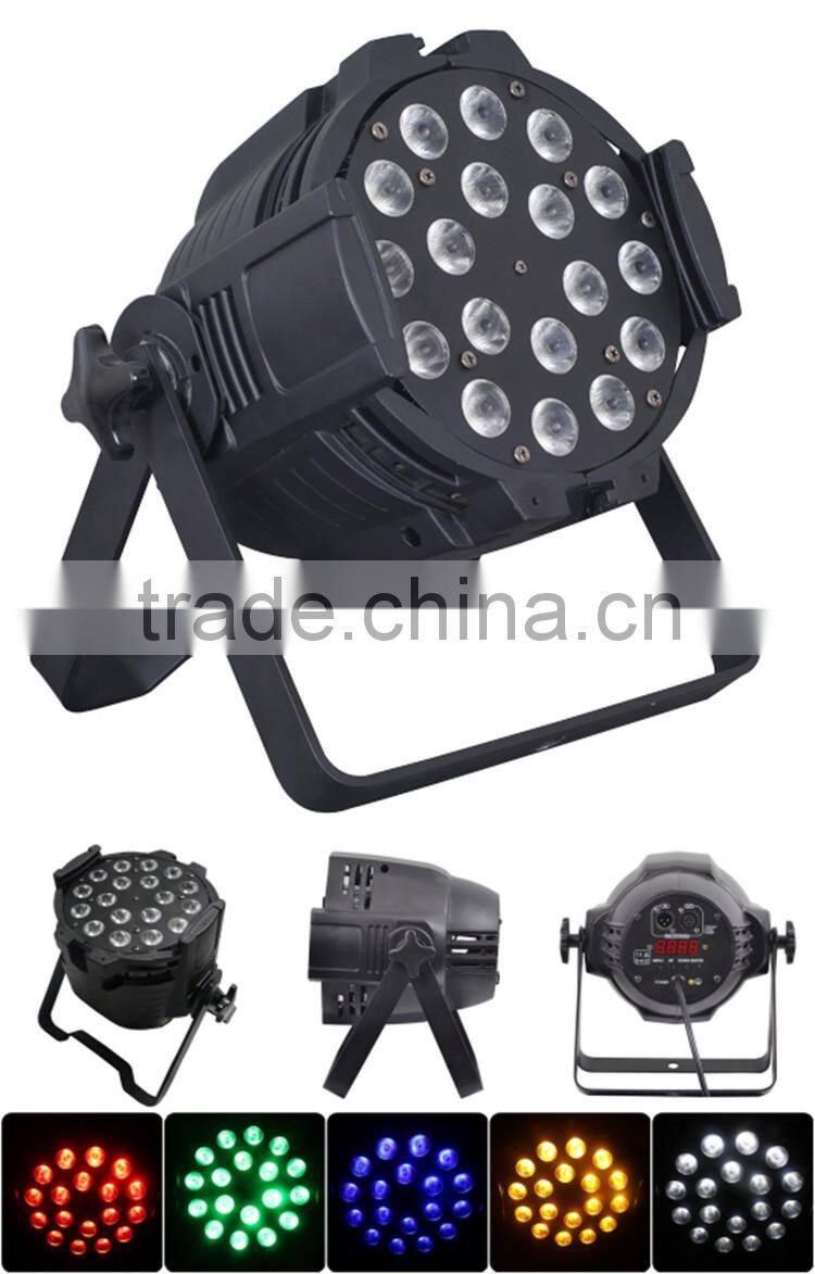 18x18w 6in1 aluminum die-casting dmx led par rgbaw uv