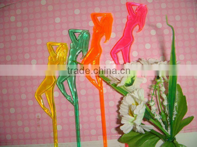 acrylic swizzle cocktail drinking stirrer