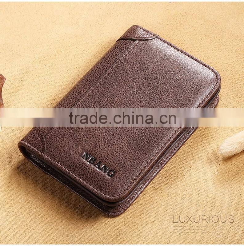 2016 custom luxurious real leather credit card holder for men