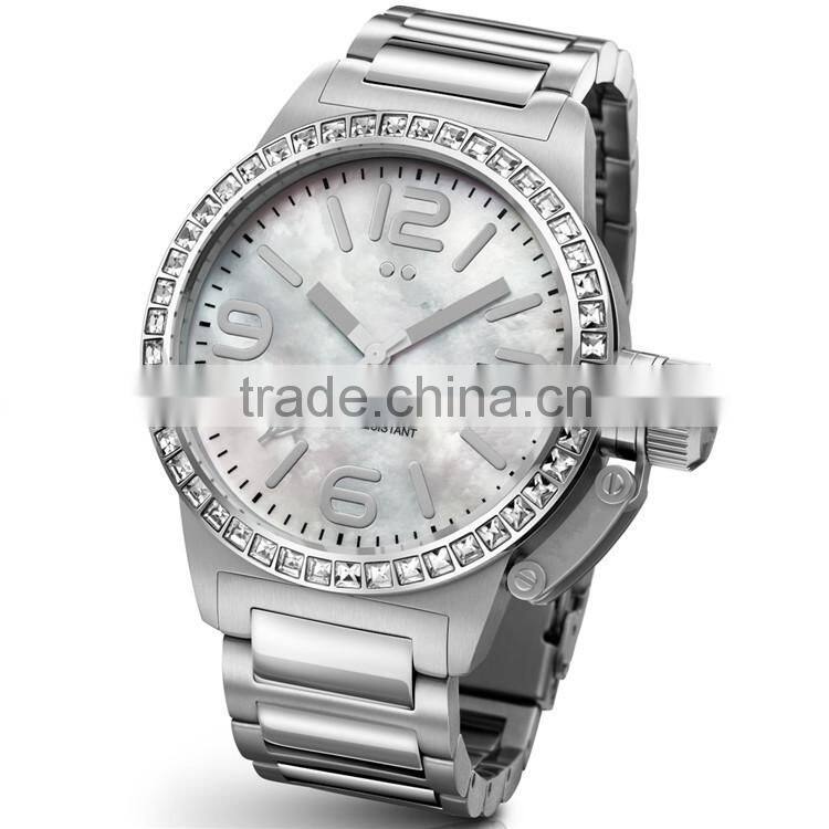Build your watch brand easily man 3atm water resistant stainless steel watch case pearl dial