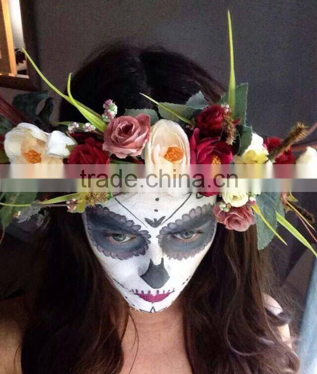 Wholesale Artificial Rose Flower Wedding Crown Head Band tiara flower crown