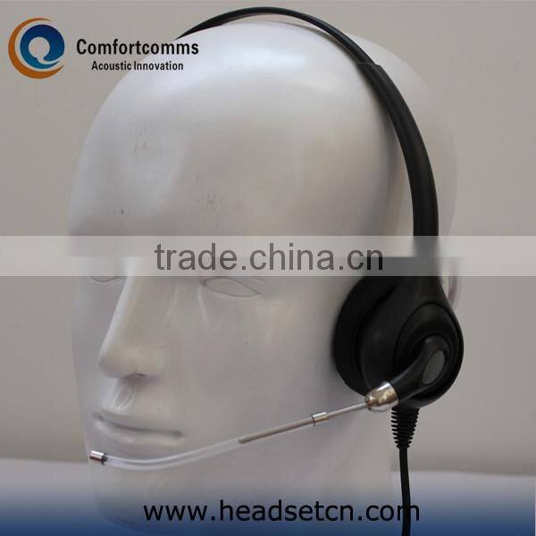 Professional call center headset headphone with rj11 plug and noise cancelling mic for telephone HSM-600TPQDRJ