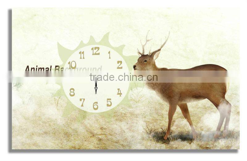 Wholesale cheap deer quartz wall time clock