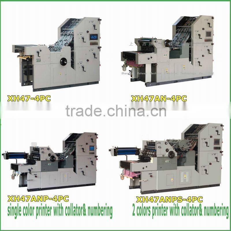 double colors printing with numbering and collating machine