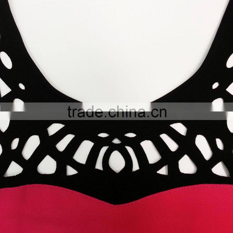 Women Laser Cut Pattern Cocktail Dress