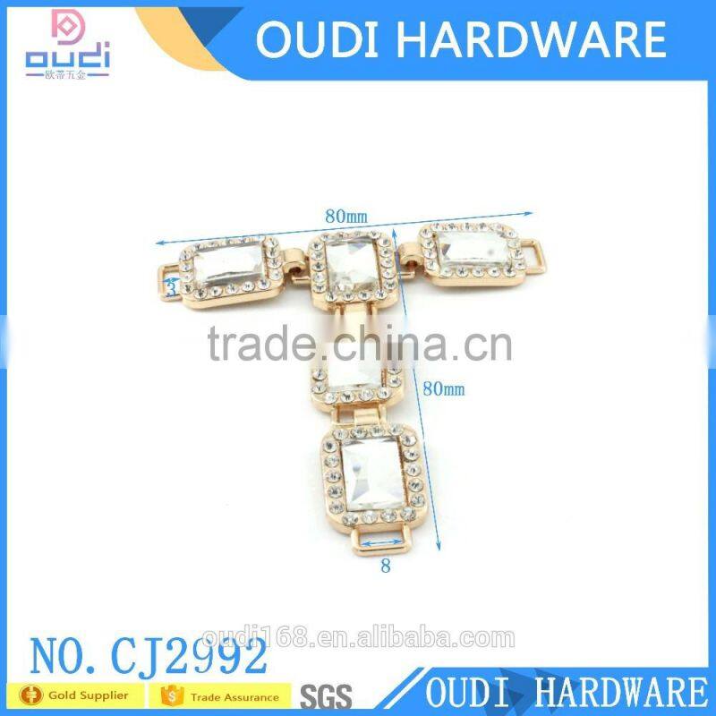 2016 new style wholesale metal rhinestone shoes decoration accessories for shoes