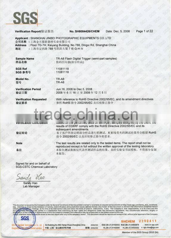 JINBEI New TR-A8 Digital Photo Flash Trigger, Photo Studio Flash Accessory, Photographic Equipment