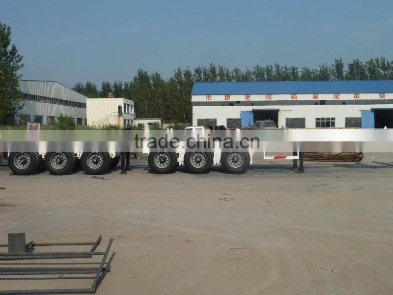 Hot sale 14meters 20ft dolly linked 40ft skeletal ship container loading 3 axles inter link semi trailer