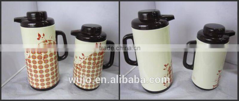 Coffee pot with Pink glass refill , drinking water bottle, steel body or stainless steel body vacuum flask