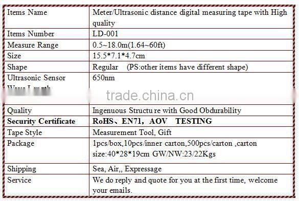 Ultrasonic distance level digital display tape measure professional display industrial wholesales high precision portable pointe
