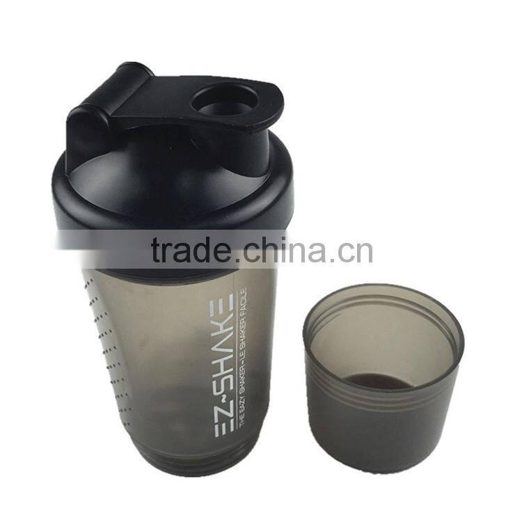 500ML BPA free Protein Fitness Shaker Bottle with Storage