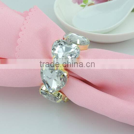 table decoration & accessories type heart shape acrylic stones crystal wedding napkin ring