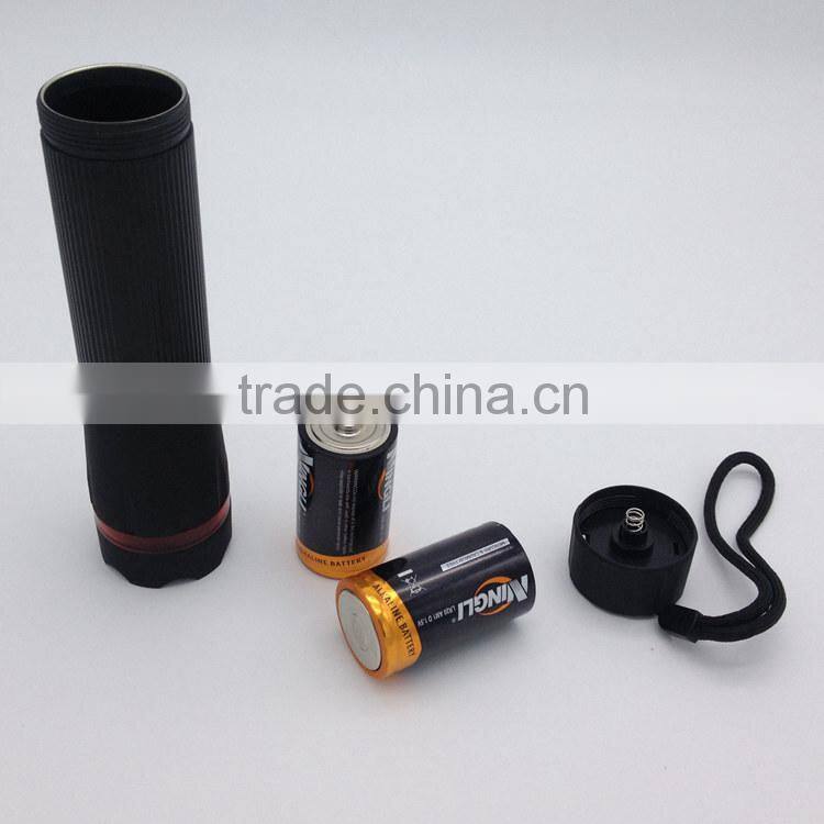 1W powerful led with 2D batteries Zoom flashlight with color ring