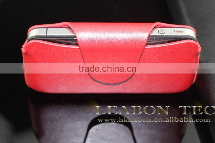 Window Smart view leather flip cover case for iphone 4 phone case