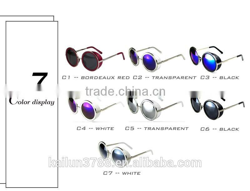 oversize round metal fashion sunglasses 666666