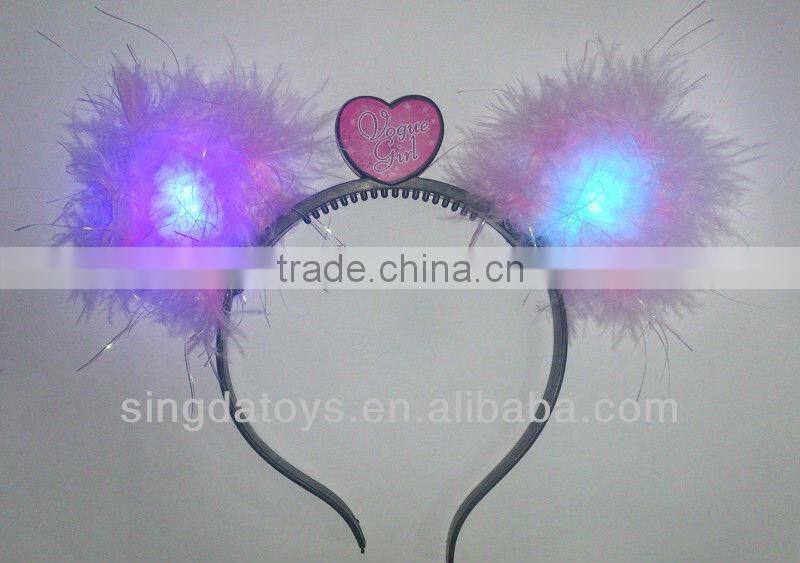 Flashing feather hairpin beautiful party goods christmas light