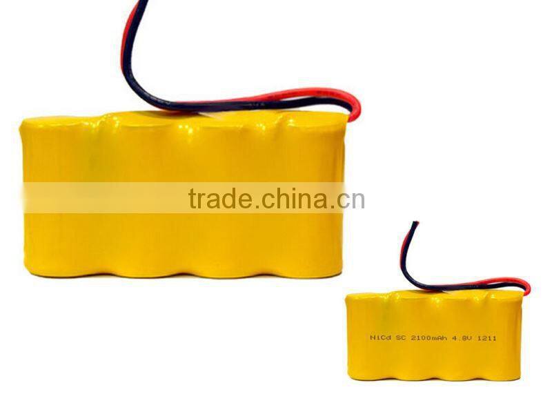 lower price Ni-CD rechargeable battery pack 4.8 Volt 2100 mAh NiCD NiMH rechargeable battery pack Ni-MH