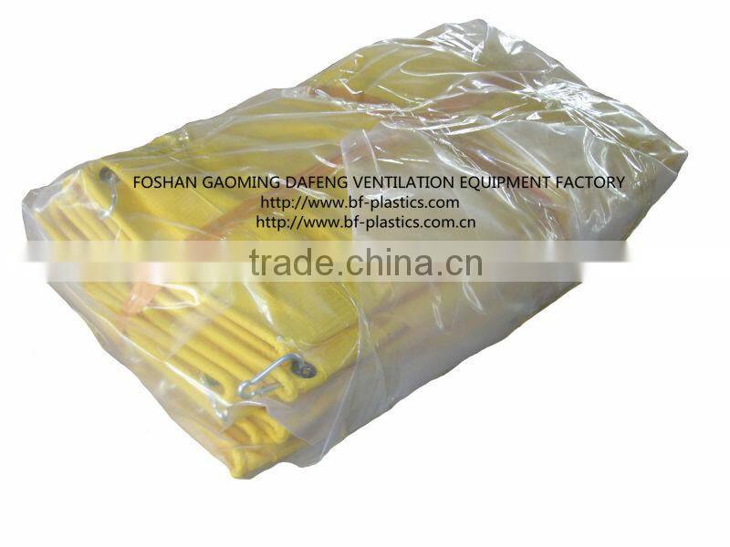 680GSM fire resistant yellow strong PVC tunnel vent duct with snap hooks