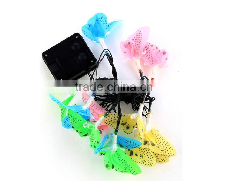 Hot selling 12 led solar butterfly string decoration light for garden