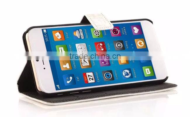 PU leather Crocodile Pattern wallet phone leather case for iphone 6