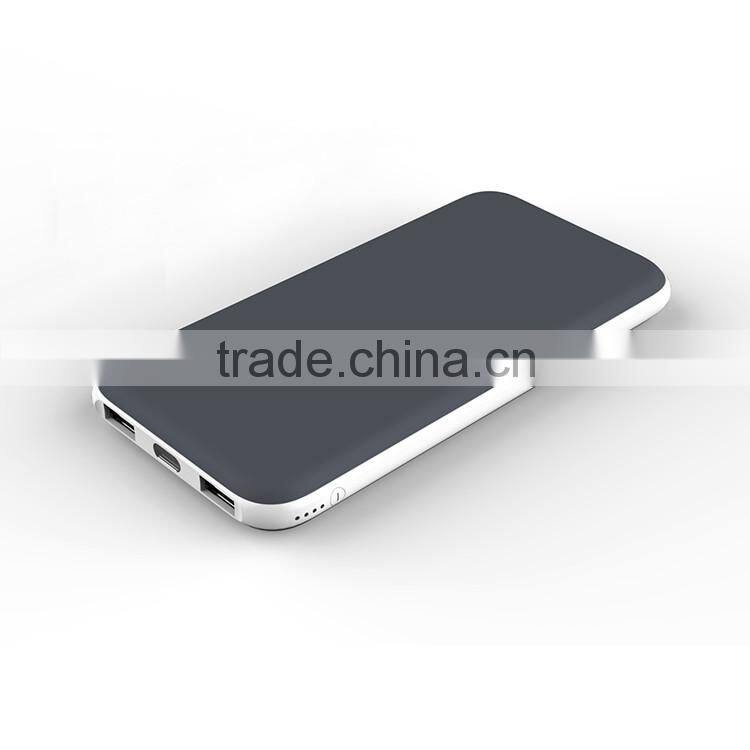 Rubber finished 2A fast charging portable powerbank 10000mah