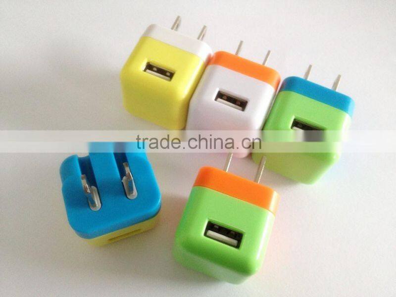 ODM/OEM DC5V1000mA travel charger portable US home charger for smartphone